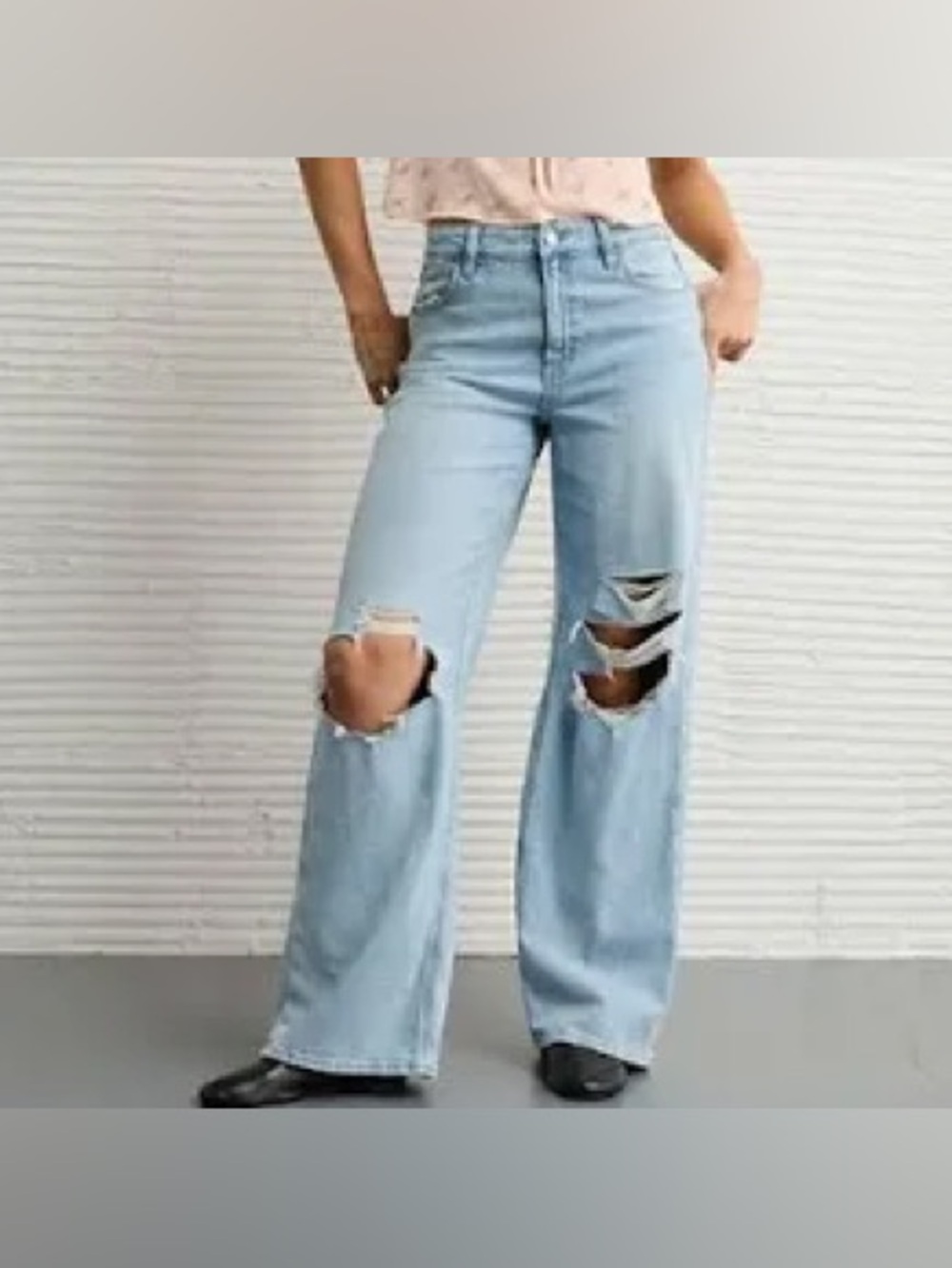 American Eagle Dreamy Drapey highest rise baggy wide leg jeans